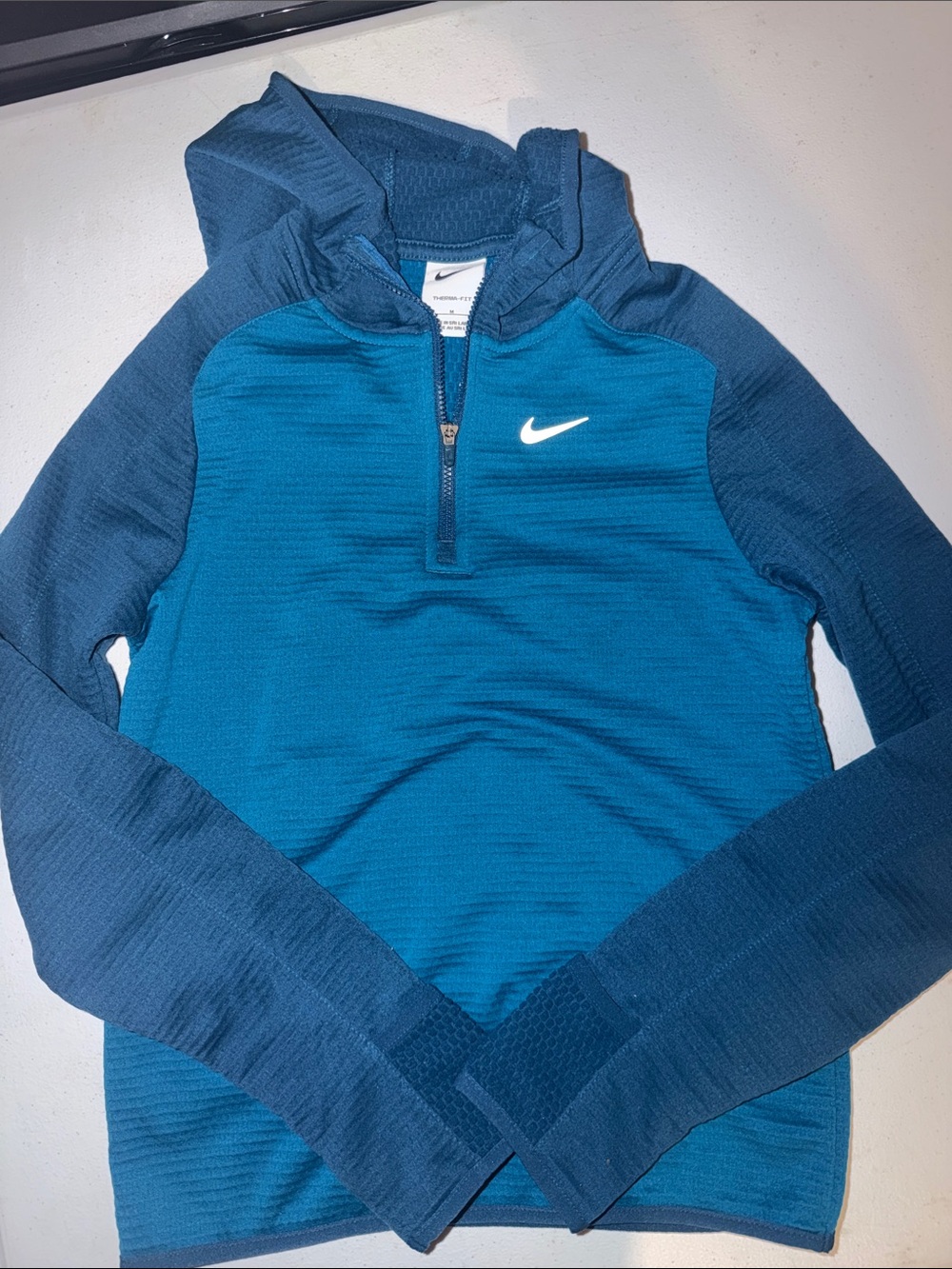 Nike Boys Teal and Navy Half-Zip Hoodie